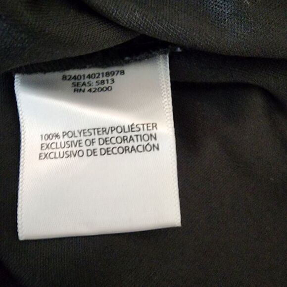 JACLYN SMITH BLACK SHEER TOP WITH PEARL AND RHINESTONE EMBELLISHMENTS SIZE L - Picture 5 of 9